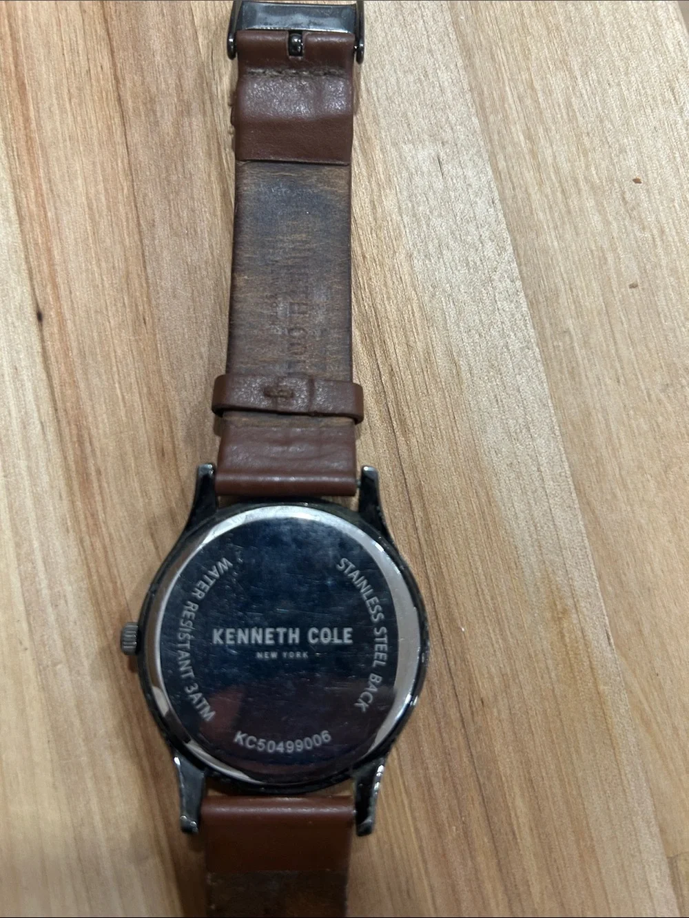 Kenneth Cole Men's Watch with Brown Leather Strap and Gray Dial